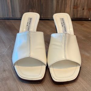 Jean-Michel Cazabat New York White Kitten Heel Size 10 White Leather